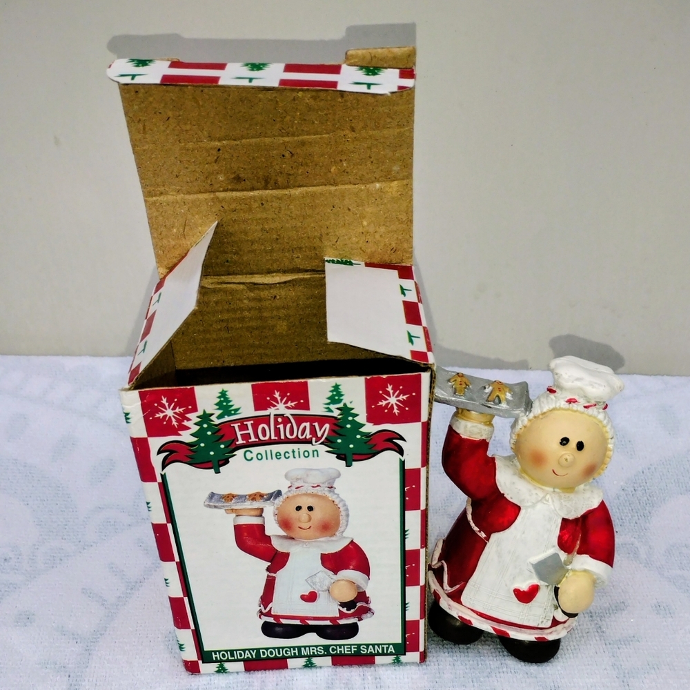 Mrs. Chef Santa Figurine - Red and White